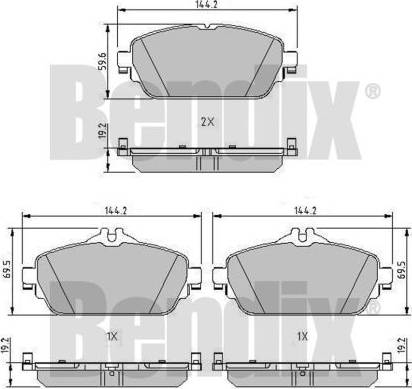 BENDIX 511187 - Комплект спирачно феродо, дискови спирачки vvparts.bg