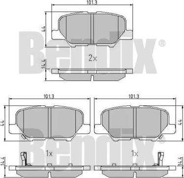 BENDIX 511121 - Комплект спирачно феродо, дискови спирачки vvparts.bg