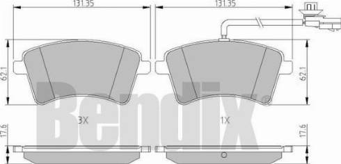 BENDIX 511177 - Комплект спирачно феродо, дискови спирачки vvparts.bg