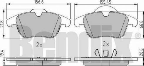 BENDIX 511342 - Комплект спирачно феродо, дискови спирачки vvparts.bg