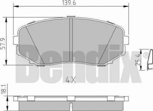 BENDIX 511253 - Комплект спирачно феродо, дискови спирачки vvparts.bg