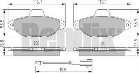 BENDIX 511203 - Комплект спирачно феродо, дискови спирачки vvparts.bg