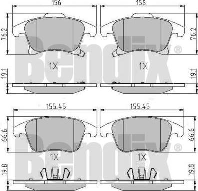 BENDIX 511271 - Комплект спирачно феродо, дискови спирачки vvparts.bg