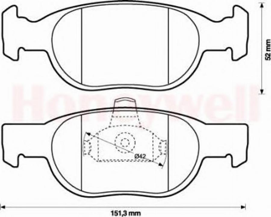 BENDIX 571949B - Комплект спирачно феродо, дискови спирачки vvparts.bg