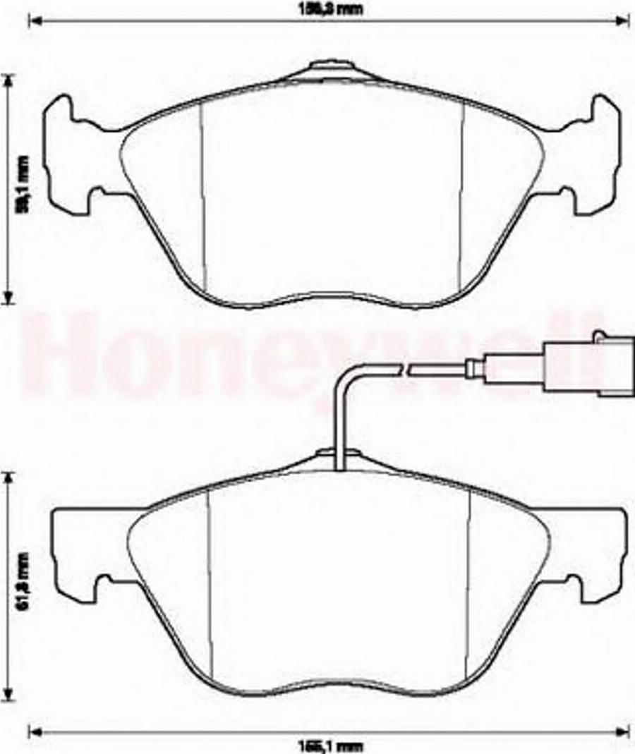 BENDIX 571951 B - Комплект спирачно феродо, дискови спирачки vvparts.bg