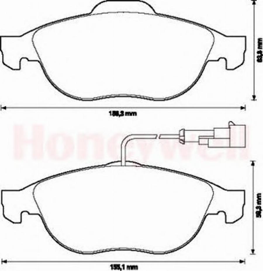 BENDIX 571933B - Комплект спирачно феродо, дискови спирачки vvparts.bg