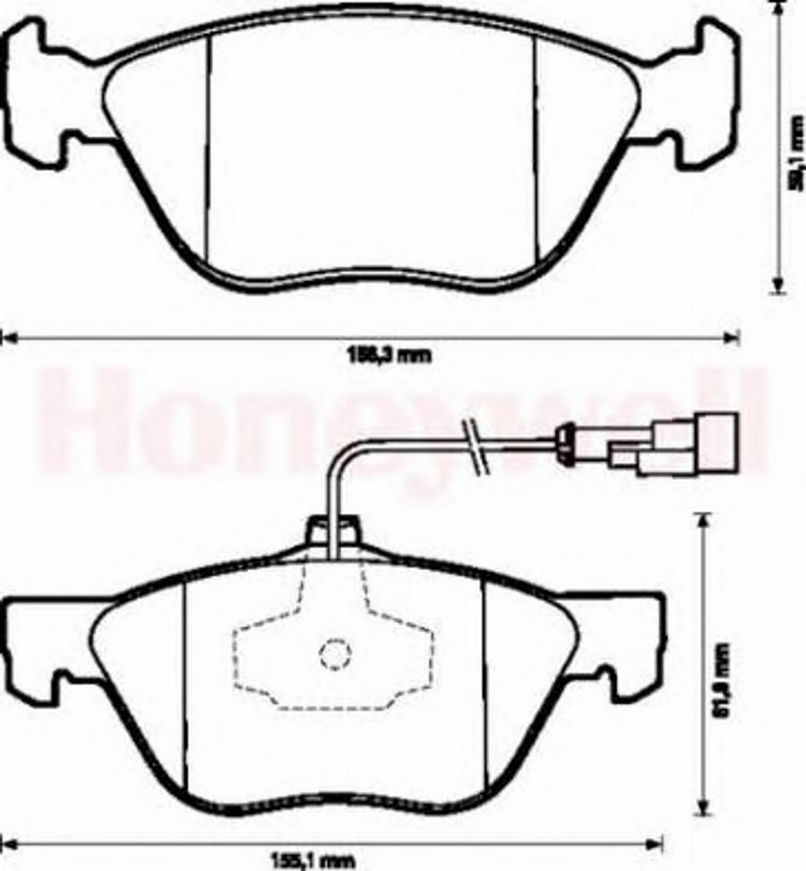 BENDIX 571884B - Комплект спирачно феродо, дискови спирачки vvparts.bg