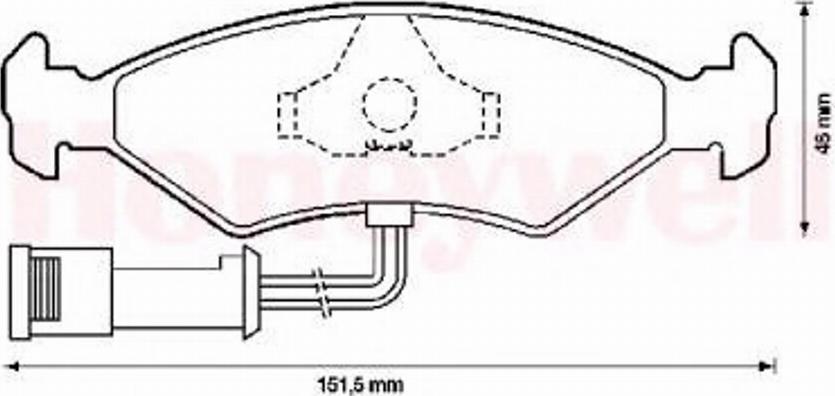 BENDIX 571291B - Комплект спирачно феродо, дискови спирачки vvparts.bg