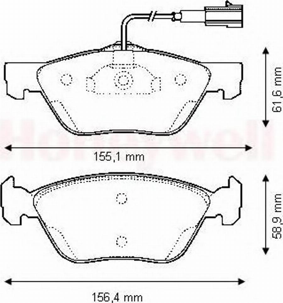 BENDIX 573042B - Комплект спирачно феродо, дискови спирачки vvparts.bg