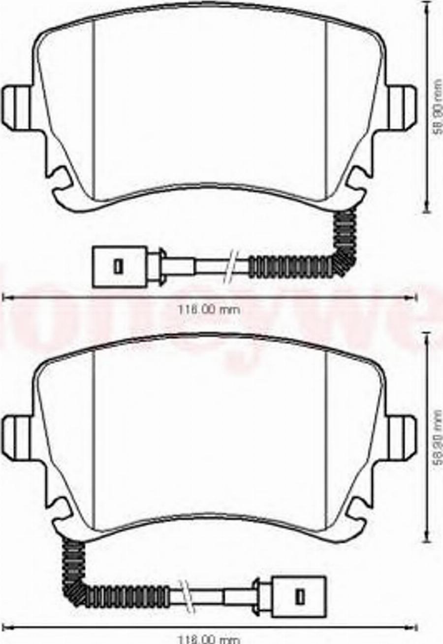 BENDIX 573225B - Комплект спирачно феродо, дискови спирачки vvparts.bg