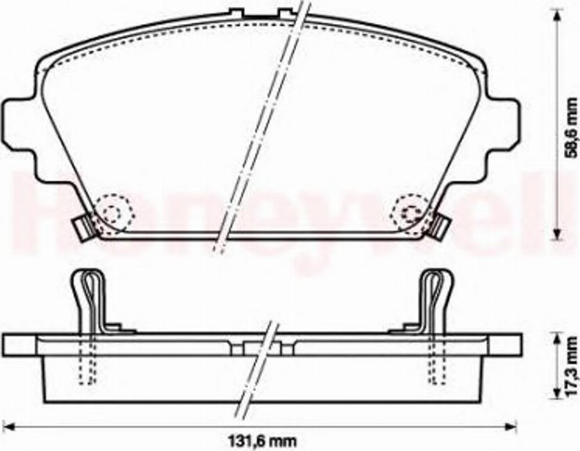 BENDIX 572429B - Комплект спирачно феродо, дискови спирачки vvparts.bg