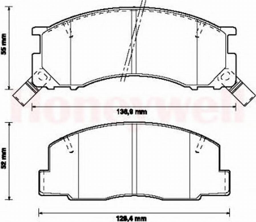 BENDIX 572342B - Комплект спирачно феродо, дискови спирачки vvparts.bg