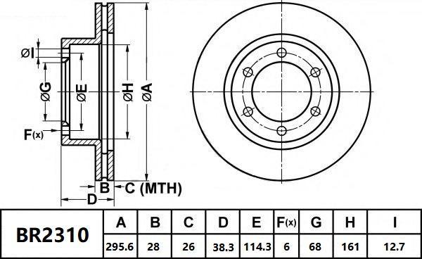 Bendix-AU BR2310 ULT - Спирачен диск vvparts.bg