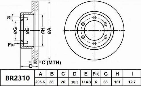 Bendix-AU BR2310 - Спирачен диск vvparts.bg