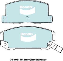 Bendix-AU DB405 GCT - Комплект спирачно феродо, дискови спирачки vvparts.bg