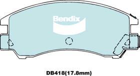 Bendix-AU DB418 GCT - Комплект спирачно феродо, дискови спирачки vvparts.bg