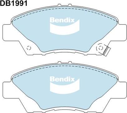 Bendix-AU DB1991 GCT - Комплект спирачно феродо, дискови спирачки vvparts.bg