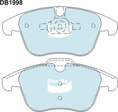 Bendix-AU DB1998 EURO+ - Комплект спирачно феродо, дискови спирачки vvparts.bg