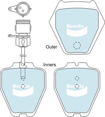 Bendix-AU DB1443 EURO+ - Комплект спирачно феродо, дискови спирачки vvparts.bg