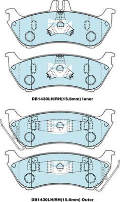 Bendix-AU DB1430 EURO+ - Комплект спирачно феродо, дискови спирачки vvparts.bg