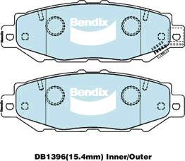 Bendix-AU DB1396 HD - Комплект спирачно феродо, дискови спирачки vvparts.bg