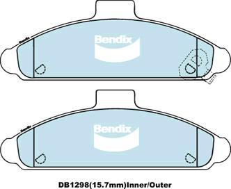 Bendix-AU DB1298 GCT - Комплект спирачно феродо, дискови спирачки vvparts.bg