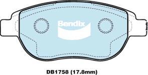 Bendix-AU DB1758 EURO+ - Комплект спирачно феродо, дискови спирачки vvparts.bg