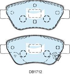 Bendix-AU DB1712 GCT - Комплект спирачно феродо, дискови спирачки vvparts.bg