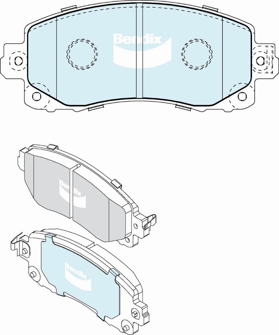 Bendix-AU DB2480 4WD - Комплект спирачно феродо, дискови спирачки vvparts.bg