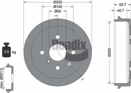 BENDIX Braking BDM1068 - Спирачен барабан vvparts.bg