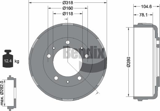 BENDIX Braking BDM1062 - Спирачен барабан vvparts.bg