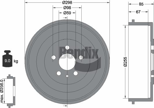 BENDIX Braking BDM1030 - Спирачен барабан vvparts.bg