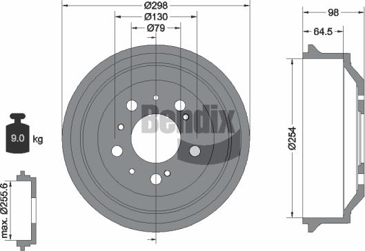 BENDIX Braking BDM1028 - Спирачен барабан vvparts.bg