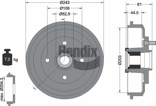 BENDIX Braking BDM1127 - Спирачен барабан vvparts.bg