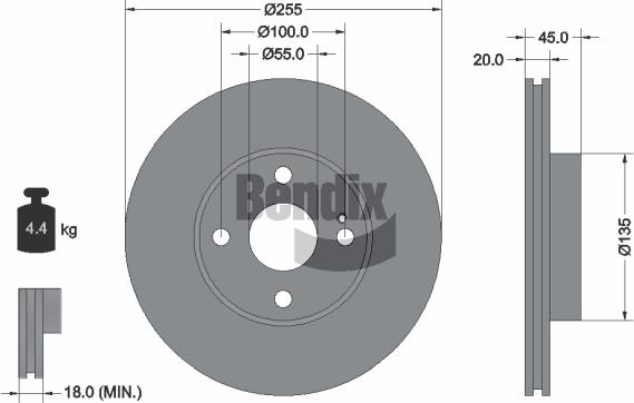 BENDIX Braking BDS1948 - Спирачен диск vvparts.bg
