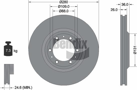 BENDIX Braking BDS1955 - Спирачен диск vvparts.bg