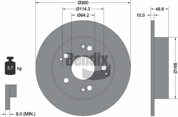 BENDIX Braking BDS1916 - Спирачен диск vvparts.bg