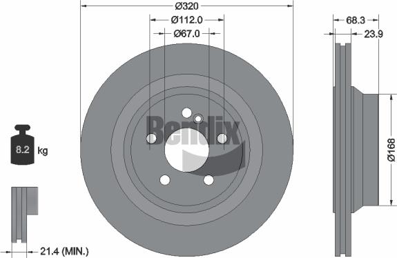 BENDIX Braking BDS1980HC - Спирачен диск vvparts.bg