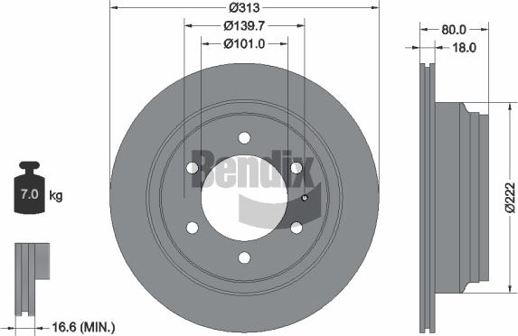 BENDIX Braking BDS1933 - Спирачен диск vvparts.bg