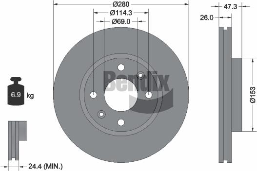 BENDIX Braking BDS1979 - Спирачен диск vvparts.bg