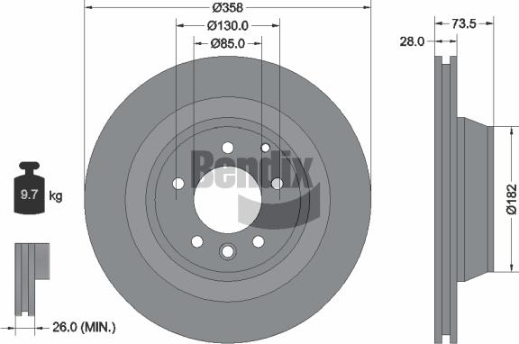 BENDIX Braking BDS1491 - Спирачен диск vvparts.bg