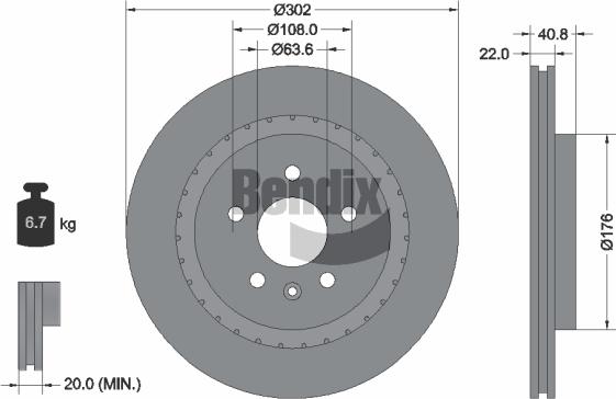 BENDIX Braking BDS1454HC - Спирачен диск vvparts.bg