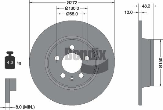 BENDIX Braking BDS1468 - Спирачен диск vvparts.bg