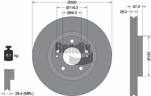 BENDIX Braking BDS1417 - Спирачен диск vvparts.bg