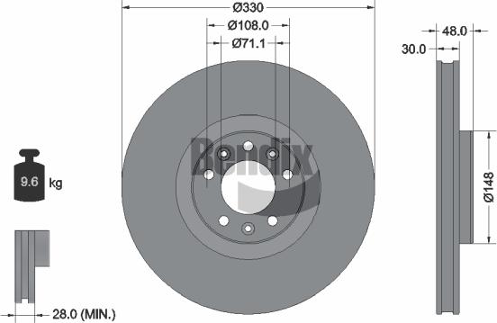 BENDIX Braking BDS1439 - Спирачен диск vvparts.bg