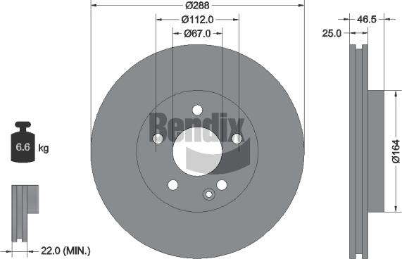 BENDIX Braking BDS1434HC - Спирачен диск vvparts.bg