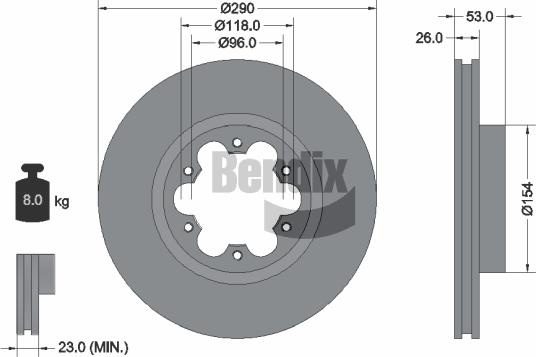 BENDIX Braking BDS1432 - Спирачен диск vvparts.bg