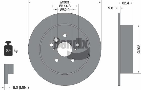 BENDIX Braking BDS1421 - Спирачен диск vvparts.bg