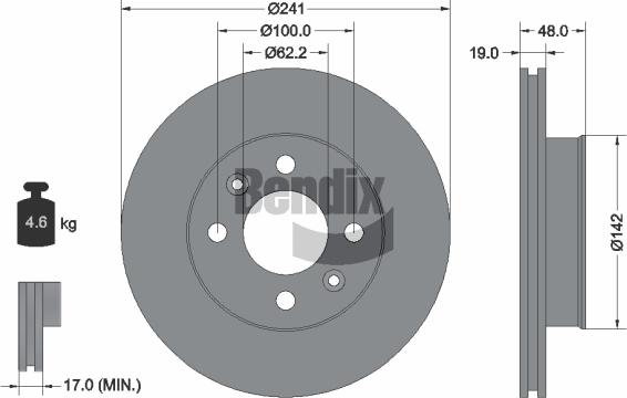 BENDIX Braking BDS1470 - Спирачен диск vvparts.bg