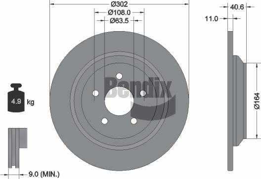 BENDIX Braking BDS1559 - Спирачен диск vvparts.bg